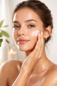 Aplicando creme com delicadeza